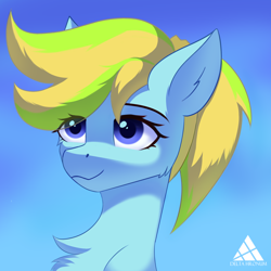 Size: 2000x2000 | Tagged: safe, artist:delta hronum, derpibooru import, oc, pegasus, bust, cute, portrait, solo