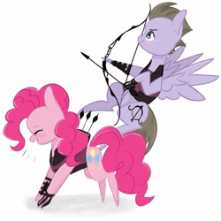 Size: 1600x1600 | Tagged: safe, derpibooru import, pinkie pie, earth pony, pegasus, pony, alternate universe, clint barton, crossover, hawkeye, marvel, my little pony, ponified, the avengers