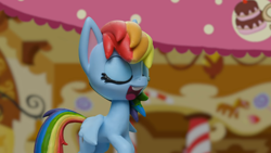 Size: 1920x1080 | Tagged: safe, derpibooru import, screencap, rainbow dash, pony, cake off, my little pony: pony life, my little pony: stop motion short, irl, photo, solo, stop motion