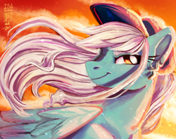 Size: 1280x1011 | Tagged: safe, artist:laps-sp, derpibooru import, oc, oc:ice, pegasus, pony, bust, female, mare, portrait, solo