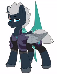 Size: 3170x4096 | Tagged: safe, artist:avery-valentine, derpibooru import, oc, oc only, pegasus, pony, armor, high res, male, metal, pegasus oc, stallion, storm king's emblem, wings