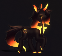 Size: 1600x1448 | Tagged: safe, artist:proxicute, derpibooru import, oc, oc only, oc:callipso, pony, unicorn, black hole, glowing cutie mark, glowing eyes, glowing horn, glowing mane, horn, solo