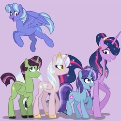 Size: 4096x4096 | Tagged: safe, artist:chelseawest, derpibooru import, princess twilight 2.0, twilight sparkle, twilight sparkle (alicorn), oc, oc:azure star, oc:emerald spark, oc:starfire spark, oc:velvet sky, alicorn, unicorn, alicorn oc, aunt, aunt and nephew, father and child, father and daughter, female, granddaughter, grandmother, grandmother and grandchild, grandmother and granddaughter, grandmother and grandson, grandson, great granddaughter, great grandmother, horn, male, mama twilight, mother and child, mother and daughter, offspring, offspring's offspring, older, older twilight, parent and child, parent:flash sentry, parent:oc:blue belle, parent:oc:emerald spark, parent:oc:golden drops, parent:oc:starfire spark, parent:twilight sparkle, parents:flashlight, parents:oc x oc, siblings, sisters, wings