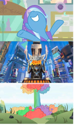 Size: 1280x2154 | Tagged: safe, artist:mblairll, derpibooru import, edit, edited screencap, screencap, trixie, pony, unicorn, a horse shoe-in, lesson zero, atomic rainboom, explosion, female, mare, meme, solo, wreck-it ralph