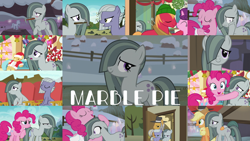 Size: 1970x1109 | Tagged: safe, derpibooru import, edit, edited screencap, editor:quoterific, screencap, big macintosh, igneous rock pie, limestone pie, marble pie, pinkie pie, sugar belle, earth pony, pony, best gift ever, hearthbreakers, rock solid friendship, the cutie mark chronicles, the maud couple, female, filly, male, mare, stallion