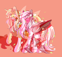 Size: 1500x1366 | Tagged: safe, artist:birdbiscuits, derpibooru import, oc, oc only, pegasus, pony, unicorn, female, mare