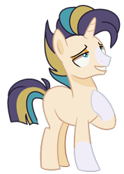 Size: 893x1253 | Tagged: safe, artist:venomous-cookietwt, derpibooru import, oc, pony, unicorn, magical gay spawn, male, offspring, parent:shining armor, parent:sunburst, parents:shiningburst, simple background, solo, stallion, transparent background