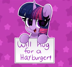 Size: 4096x3790 | Tagged: safe, artist:kittyrosie, derpibooru import, twilight sparkle, pony, bronybait, cute, looking at you, sign, solo, starry eyes, twiabetes, twilight burgkle, wingding eyes