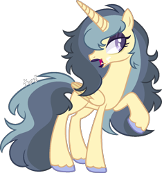 Size: 1069x1142 | Tagged: safe, artist:kurosawakuro, derpibooru import, oc, alicorn, pony, female, lipstick, mare, raised hoof, raised leg, simple background, solo, transparent background