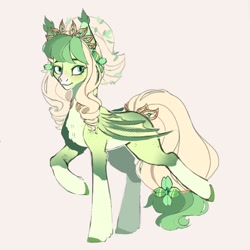 Size: 1000x1000 | Tagged: safe, artist:drdepper, derpibooru import, oc, oc only, bat pony, pony, chest fluff, jewelry, looking back, smiling, solo, tiara