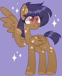 Size: 1362x1671 | Tagged: safe, artist:pastelpastry16, derpibooru import, oc, oc only, pegasus, pony, smiling, sparkles, spread wings, waving, wings