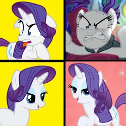 Size: 1300x1300 | Tagged: safe, derpibooru import, rarity, friendship is magic, it isn't the mane thing about you, angry rarity, eww, ewww!!!, hotline bling, lidded eyes, meme, rage, rage face, rarirage, rarisnap