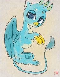 Size: 2046x2605 | Tagged: safe, artist:choyamy, derpibooru import, gallus, griffon, looking at you, solo