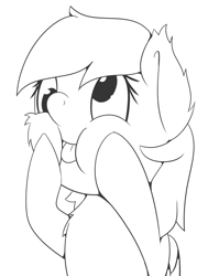 Size: 1113x1472 | Tagged: safe, artist:icy wings, derpibooru import, derpy hooves, pegasus, pony, :p, cheeks, cross-eye, cute, derpabetes, lineart, tongue, tongue out