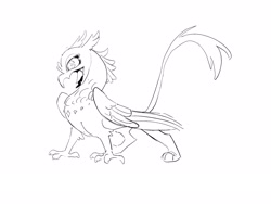 Size: 2224x1668 | Tagged: safe, artist:frozenspots, derpibooru import, oc, oc only, griffon, open mouth, sketch, solo