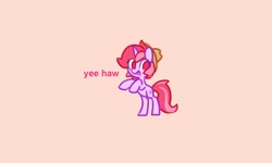 Size: 1320x792 | Tagged: safe, artist:dawnfire, oc, oc:dawnfire, pony, unicorn, cowboy hat, dialogue, female, hat, horn, mare, open mouth, rearing, simple background, solo, unicorn oc, yeehaw