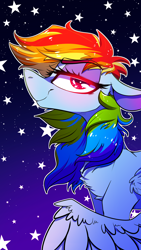 Size: 1080x1920 | Tagged: safe, artist:wacky-skiff, derpibooru import, rainbow dash, 2020, awesome face, faic, glowing eyes, smug, smugdash