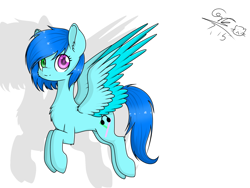 Size: 2048x1536 | Tagged: safe, derpibooru import, oc, oc only, oc:cloud west, pegasus, pony, female, flying, mare, pegasus oc, simple background, smiling, solo, wings