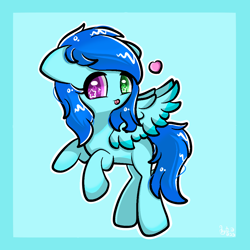 Size: 1000x1000 | Tagged: safe, derpibooru import, oc, oc only, oc:cloud west, pegasus, pony, colored pupils, female, flying, heterochromia, mare, pegasus oc, spread wings, starry eyes, wingding eyes, wings