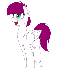 Size: 1800x2100 | Tagged: safe, artist:ponynamedmixtape, derpibooru import, oc, oc only, oc:zelif, pegasus, blushing, female, shy, simple background, solo, transparent background