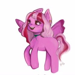 Size: 4096x4096 | Tagged: safe, artist:kaybalnsheep, derpibooru import, oc, oc:lavender sound, pegasus, pony, blank flank, female, female oc, flying, open mouth, photo, pierced ears, piercing, solo, wings