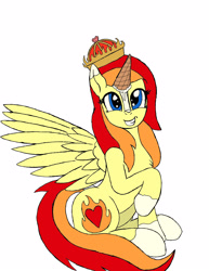 Size: 2550x3300 | Tagged: safe, artist:firepone, derpibooru import, oc, oc:kerosene wildfire, pegasus, pony, crown, cute, fake horn, food, ice cream, jewelry, princess, regalia, wings