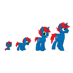 Size: 900x900 | Tagged: safe, artist:ry-bluepony1, derpibooru import, oc, oc only, oc:train track, pony, unicorn, adult, baby, baby pony, base used, colt, evolution, foal, male, show accurate, solo, stallion, teenager