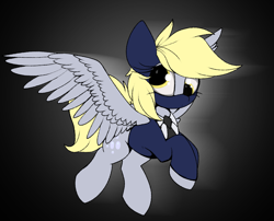 Size: 2661x2149 | Tagged: safe, artist:arume_lux, derpibooru import, derpy hooves, pegasus, pony, balaclava, clothes, cosplay, costume, female, mare, necktie, solo, spy, suit, team fortress 2, wings