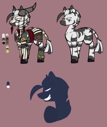 Size: 1717x2048 | Tagged: safe, artist:cantershirecommons, derpibooru import, oc, oc:shauri, zebra, clothes, female, reference sheet, tribal