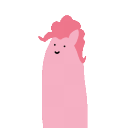 Size: 640x640 | Tagged: safe, artist:2merr, pinkie pie, earth pony, pony, animated, blob ponies, dancing, dot eyes, drawn on phone, drawthread, female, gif, requested art, simple background, smiling, solo, transparent background