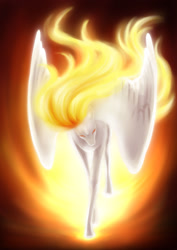 Size: 1024x1449 | Tagged: safe, artist:ihmislehma, derpibooru import, daybreaker, princess celestia, alicorn, female, mane of fire, mare, solo, solo female