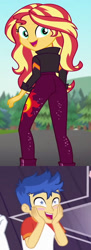 Size: 693x1905 | Tagged: safe, artist:ktd1993, derpibooru import, edit, edited screencap, screencap, flash sentry, sunset shimmer, better together, equestria girls, spring breakdown, sunset's backstage pass!, bunset shimmer, butt, female, flashimmer, male, shipping, straight