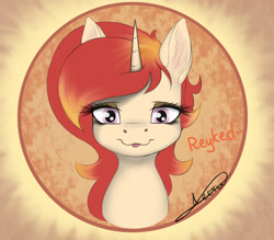 Size: 1600x1400 | Tagged: safe, artist:lesti, derpibooru import, oc, oc only, oc:reyked, alicorn, pony, bust, ear fluff, ears, female, looking at you, solo