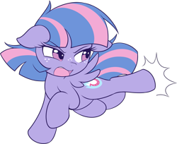 Size: 1755x1434 | Tagged: safe, artist:pestil, wind sprint, pegasus, pony, female, filly, kick, open mouth, simple background, solo, transparent background