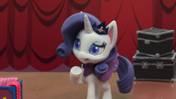 Size: 1920x1080 | Tagged: safe, derpibooru import, screencap, rarity, pony, fashion failure, my little pony: pony life, my little pony: stop motion short, box, solo, stop motion