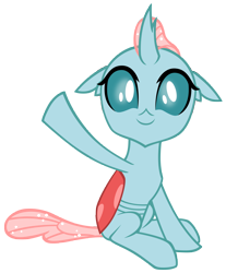 Size: 5622x6782 | Tagged: safe, artist:andoanimalia, derpibooru import, ocellus, changeling, female, looking at you, simple background, transparent background, vector, waving