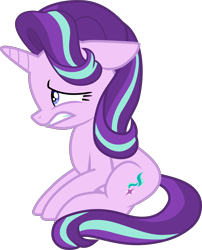 Size: 3083x3812 | Tagged: safe, artist:lincolnbrewsterfan, derpibooru exclusive, derpibooru import, starlight glimmer, pony, unicorn, rock solid friendship, .svg available, art challenge, ears, female, floppy ears, get, gritted teeth, horn, looking up, mane, mare, nervous, sad, simple background, svg, tail, tail curled, transparent background, vector, worried