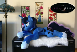 Size: 920x624 | Tagged: safe, artist:purplenebulastudios, derpibooru import, princess luna, alicorn, pony, irl, life size, photo, plushie, solo