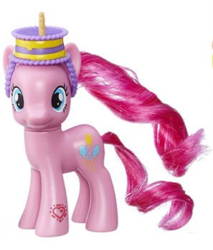 Size: 395x463 | Tagged: safe, pinkie pie, earth pony, pony, cake hat, cakepie, cropped, donut shop, explore equestria, figure, hat, looking at you, photo, solo, toy