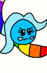 Size: 664x1038 | Tagged: safe, artist:sugarbugjewelpet, derpibooru import, trixie, 1000 hours in ms paint, ball, female, kirby, kirby: canvas curse, kirbyfied, morph ball, simple background, solo, trixieball, white background