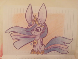 Size: 1280x960 | Tagged: safe, artist:eithene14, derpibooru import, princess twilight 2.0, twilight sparkle, twilight sparkle (alicorn), alicorn, pony, the last problem, crown, female, hoof shoes, impossibly large ears, jewelry, lined paper, mare, older, older twilight, peytral, princess shoes, regalia, sitting, solo, traditional art