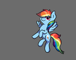 Size: 2500x2000 | Tagged: safe, artist:magiak416, derpibooru import, rainbow dash, pegasus, pony, female, gray background, high res, mare, simple background, solo