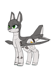 Size: 896x1280 | Tagged: safe, artist:andromailus, oc, oc only, oc:ruffle, original species, plane pony, pony, f-4 phantom, female, plane, simple background, smiling, solo, transparent background