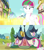 Size: 1280x1440 | Tagged: safe, derpibooru import, edit, screencap, blossomforth, neon lights, nurse tenderheart, rising star, earth pony, pegasus, pony, unicorn, a rockhoof and a hard place, inspiration manifestation, faic, female, golden road, male, mare, raised hoof, raised leg, stallion