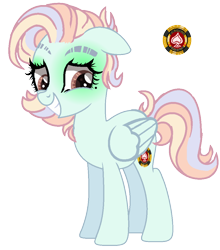 Size: 896x1020 | Tagged: safe, artist:venomous-cookietwt, derpibooru import, oc, pegasus, pony, female, magical lesbian spawn, mare, offspring, parent:fleur-de-lis, parent:lightning dust, simple background, solo, transparent background