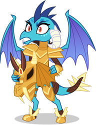 Size: 4636x6051 | Tagged: safe, artist:frownfactory, derpibooru import, princess ember, dragon, gauntlet of fire, absurd resolution, armor, dragon armor, dragoness, female, helmet, horns, pauldron, sabaton, simple background, solo, transparent background, vambrace, vector, wings