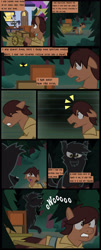 Size: 1280x3180 | Tagged: safe, artist:mr100dragon100, derpibooru import, oc, oc:thomas the wolfpony, wolf, wolf pony, boxes, comic, forest, running, scared, train station