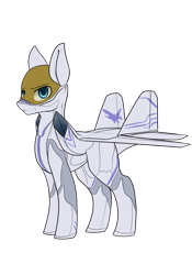 Size: 896x1280 | Tagged: safe, artist:andromailus, oc, oc only, original species, plane pony, pony, blue eyes, f-22 raptor, looking at you, male, plane, simple background, solo, transparent background
