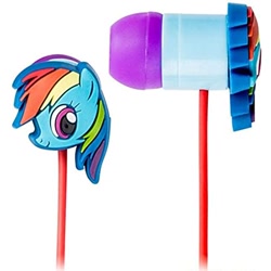 Size: 450x450 | Tagged: safe, rainbow dash, pegasus, pony, amazon, earbuds, female, head only, headphones, merchandise, photo, solo