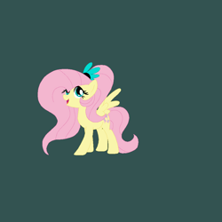 Size: 965x965 | Tagged: safe, artist:circuspaparazzi5678, derpibooru import, fluttershy, pegasus, pony, base used, base:selenaede, duskyverse, ponytail, simple background, solo